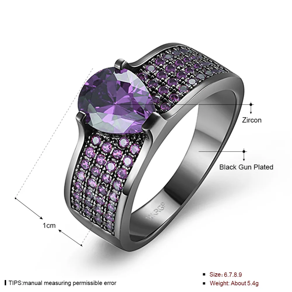 Женское кольцо с черным фианитом в стиле ретро|cubic zirconia ring|women ringszirconia ring |