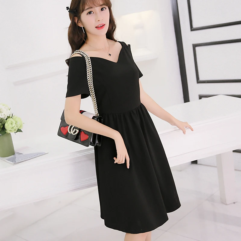 Vestidos mujer 2019 Лето Новое корейское женское плюс размер хлопок v-образный вырез