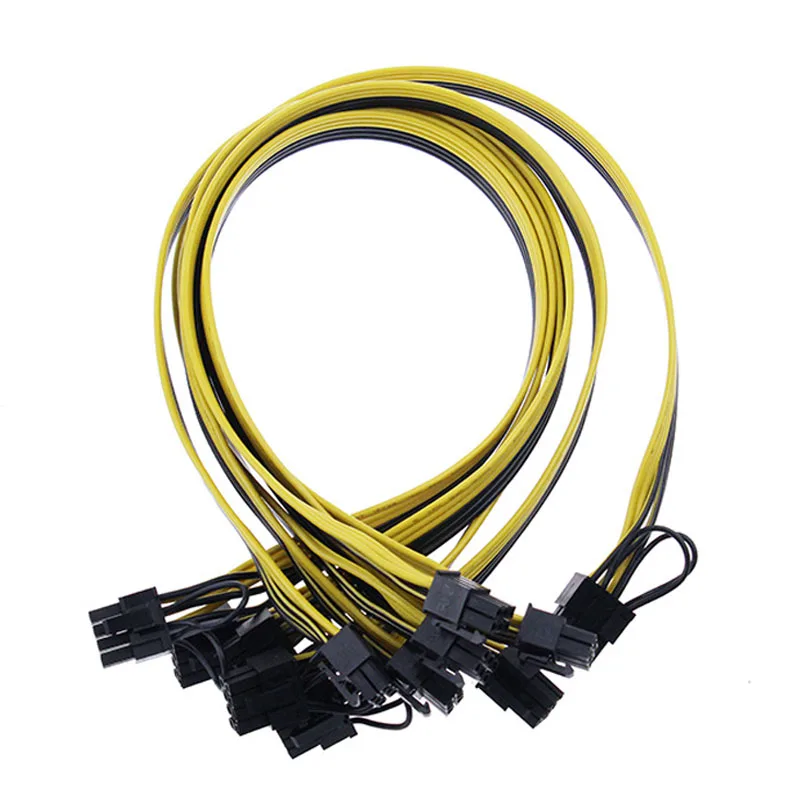 Новый 6-контактный PCI-e до 8 Pin (6 + 2) (папа-папа) GPU Кабель питания 50 см для графических