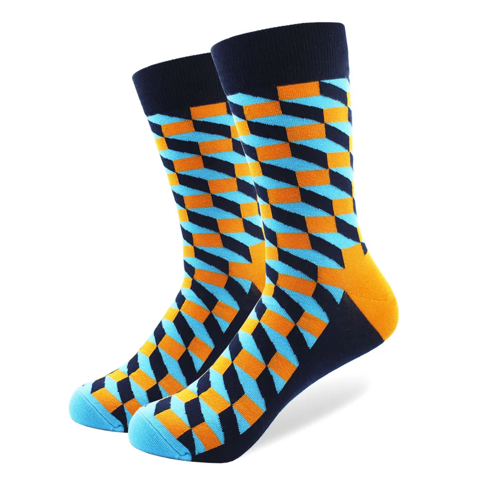 5 пар/лот Модные мужские заполнены оптические головоломки Забавные носки из