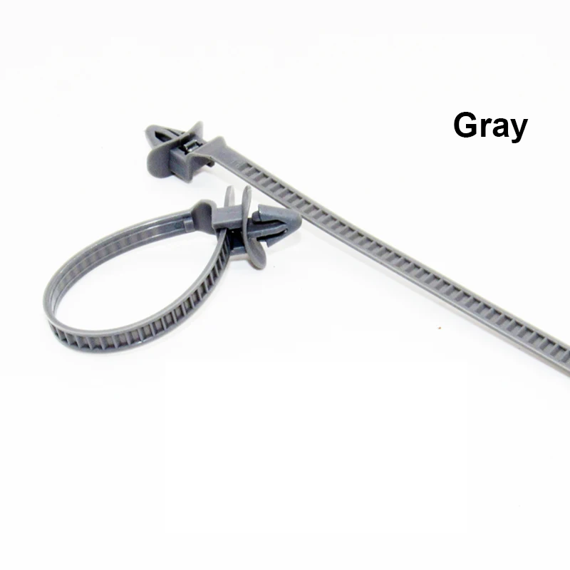 gray 50 шт., крепеж для проводов, кабельные стяжки, управление, стяжка для мотоцикла, автомобиля, гофрированная труба, стяжка, зажим для кабеля, зажимы - Название цвета: gray