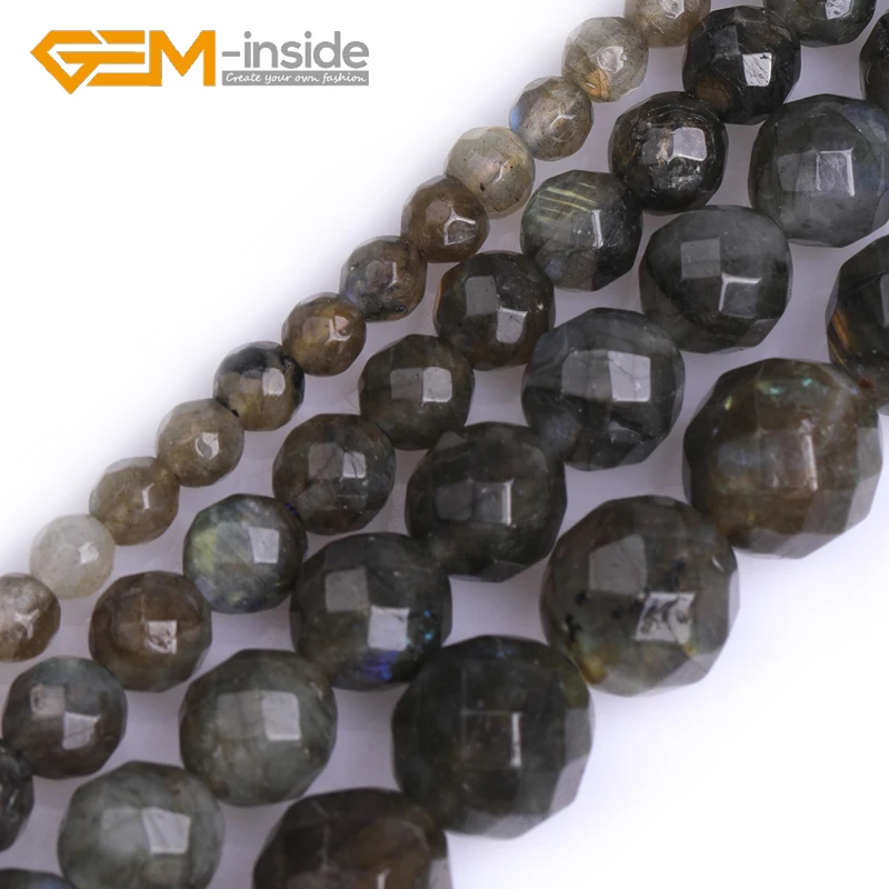 

Natural Rainbow Labradorite 4mm 6mm 8mm 10mm Round Faceted Semi Precious Loose Beads for Jewelry Making 15" Strand Wholesale