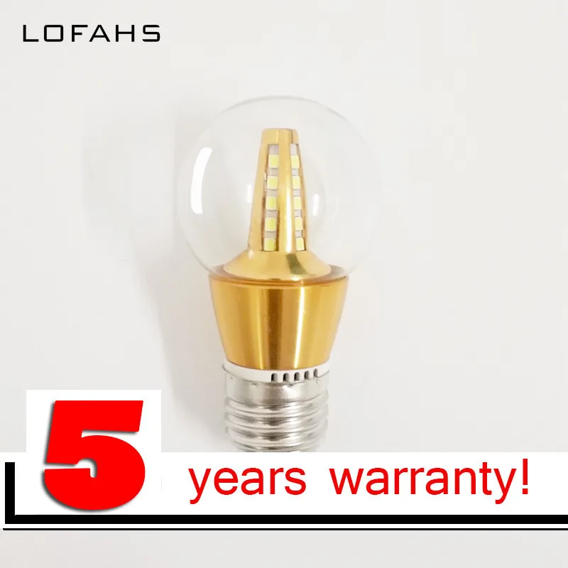 LOFAHS высокая яркость светодиодный лампа E27 резьбовых соединений 3,2 W светодиодный светильник Стекло шарика 220V 110V с большим числом значений напряжения для внутреннего освещения