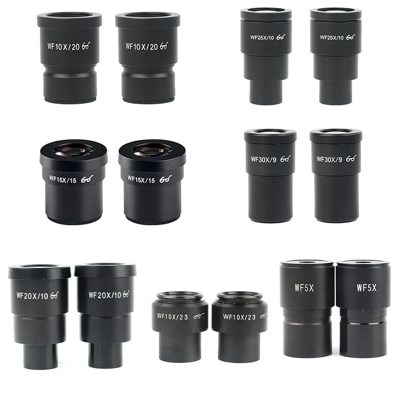 Одна пара WF10X WF15X WF20X WF25X WF30X микроскоп окуляр для стерео Микроскопа тринокулярный