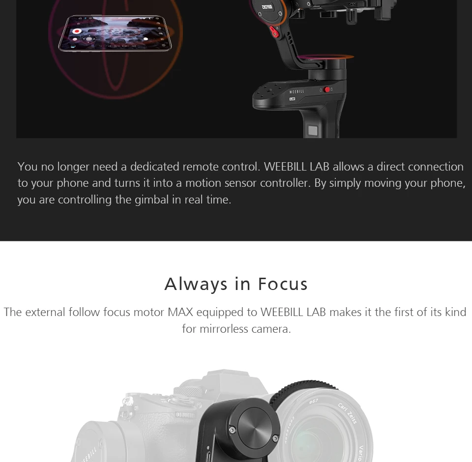 ZHIYUN weebill лаборатории 3-осевой изображение трансм Камера Стабилизатор Для беззеркальных Камера OLED Дисплей портативный монопод с шарнирным замком