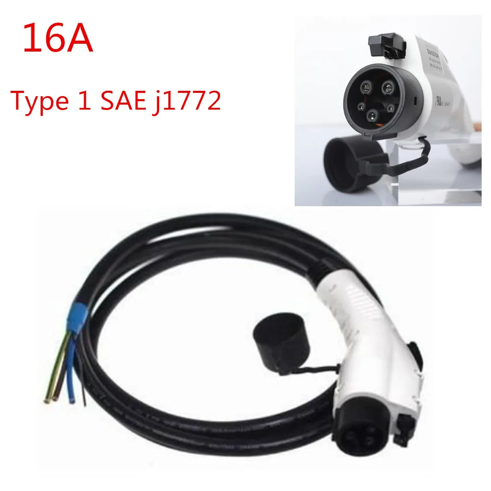 16A SAE J1772 тип 1 Женский штекер EV разъем с удлинителем кабель удлинитель для