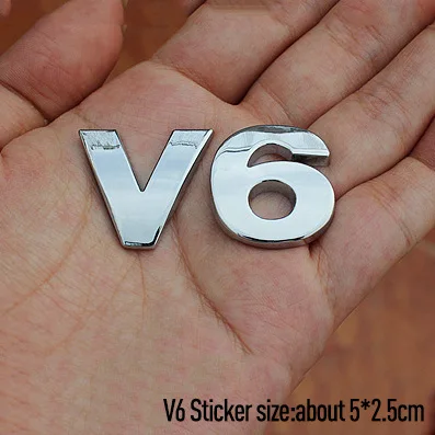 Металлические 3d наклейки V6 для передней решетки автомобиля наклейка значок