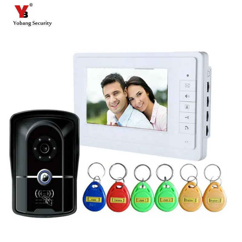 

Yobang Security 7 video Home Intercom System RFID IR Camera video door phone two way Building intercom Apartment Outdoor Station