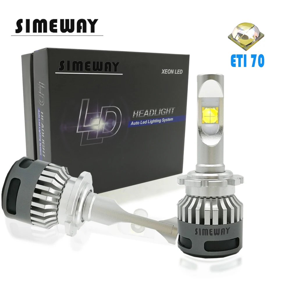 2 шт. turbo led D2S H1 D4S D1S h11 Фары H4 H7 h8 h9 9005 hb3 9006 HIR2 12000lm 100 Вт светодиодные лампы E70 Чип 6000 К