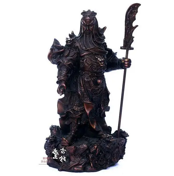 11 &quotКитайская латунная медная девять лоялизм дракона Guan GongYu God Warrior статуя меча |