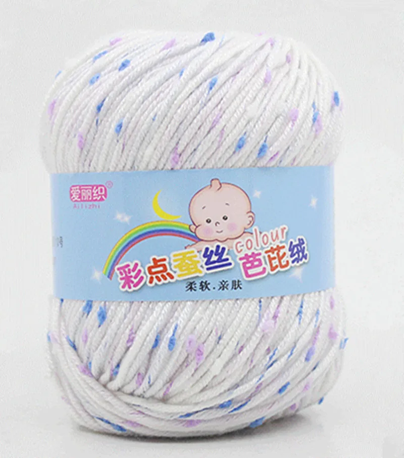 7ply 50 г кашемировый акриловый из натурального волокна смешанная пряжа в разноцветный горошек для ручная вязка крючком пряжа для детского шарфа Одеяло Одежда - Цвет: 3