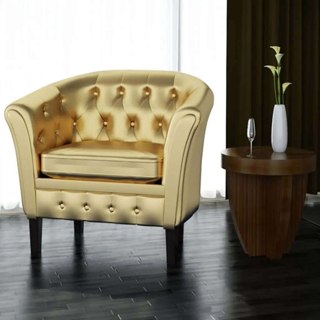 VidaXL из искусственной кожи кресла Ванна стул золото|tub chair|chair goldchair chairs |