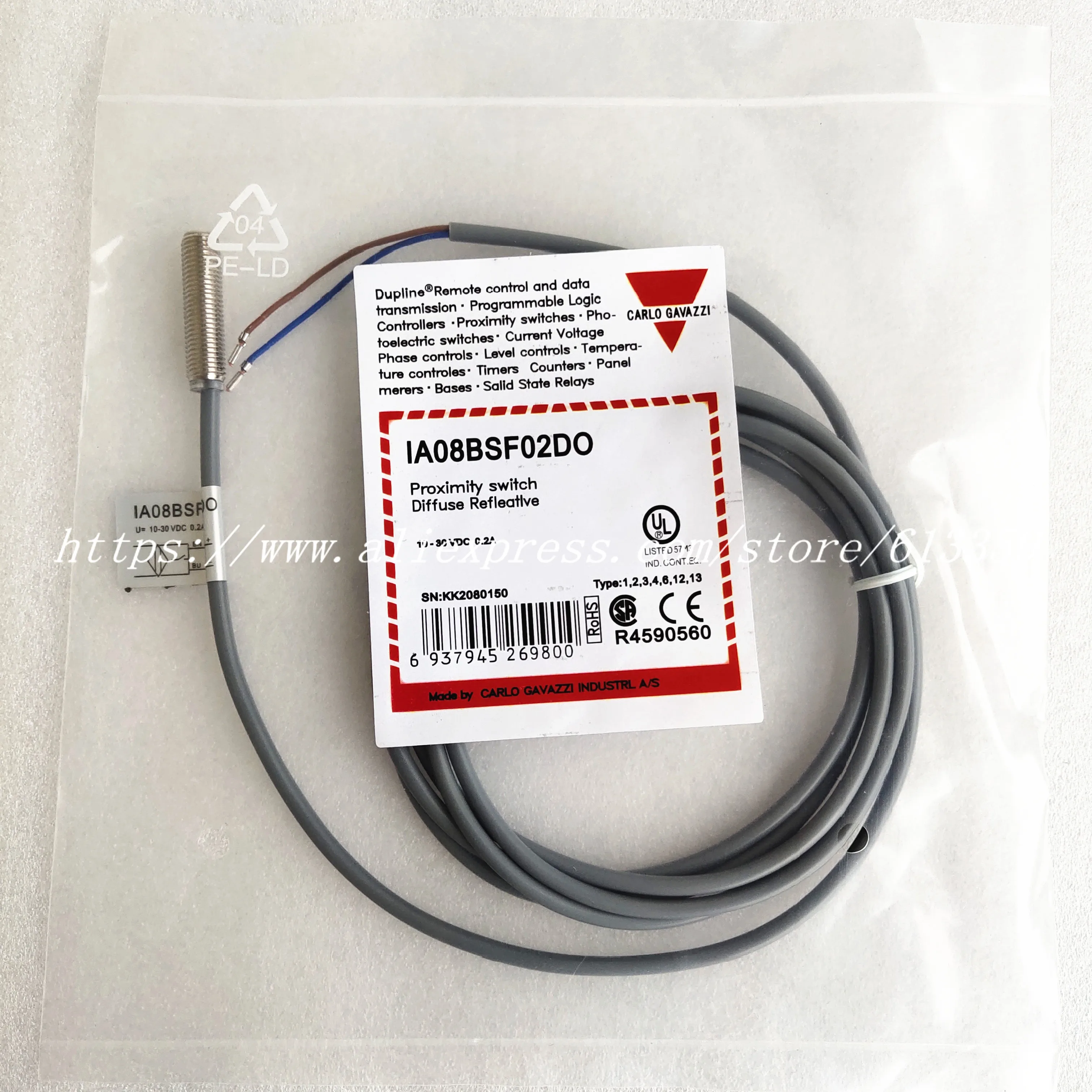 IA08BSF02DO DC 2 проводной NO CARLO GAVAZZI новый высококачественный Бесконтактный