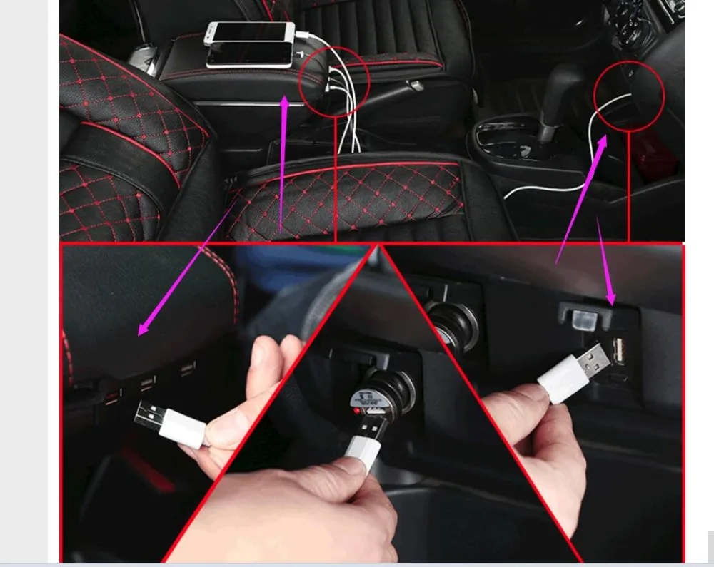Подлокотник для Fiat Punto с USB-зарядкой двухслойная Центральная пепельница