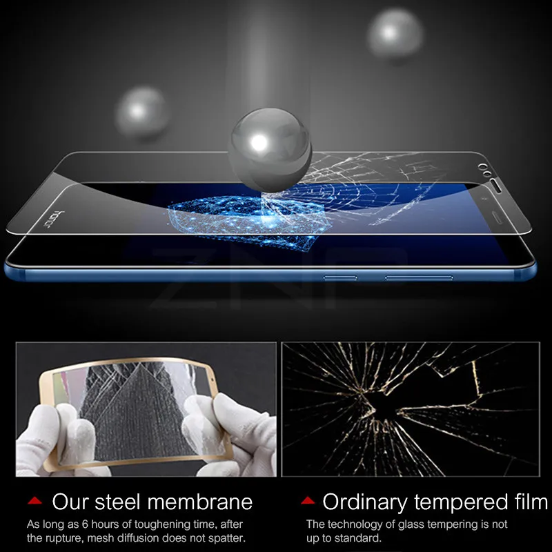 ZNP, 2 шт, полное покрытие, стекло для huawei Honor 7A 7C Pro, защита экрана, закаленное стекло для Honor 7C Honor 7A Pro, стеклянная пленка