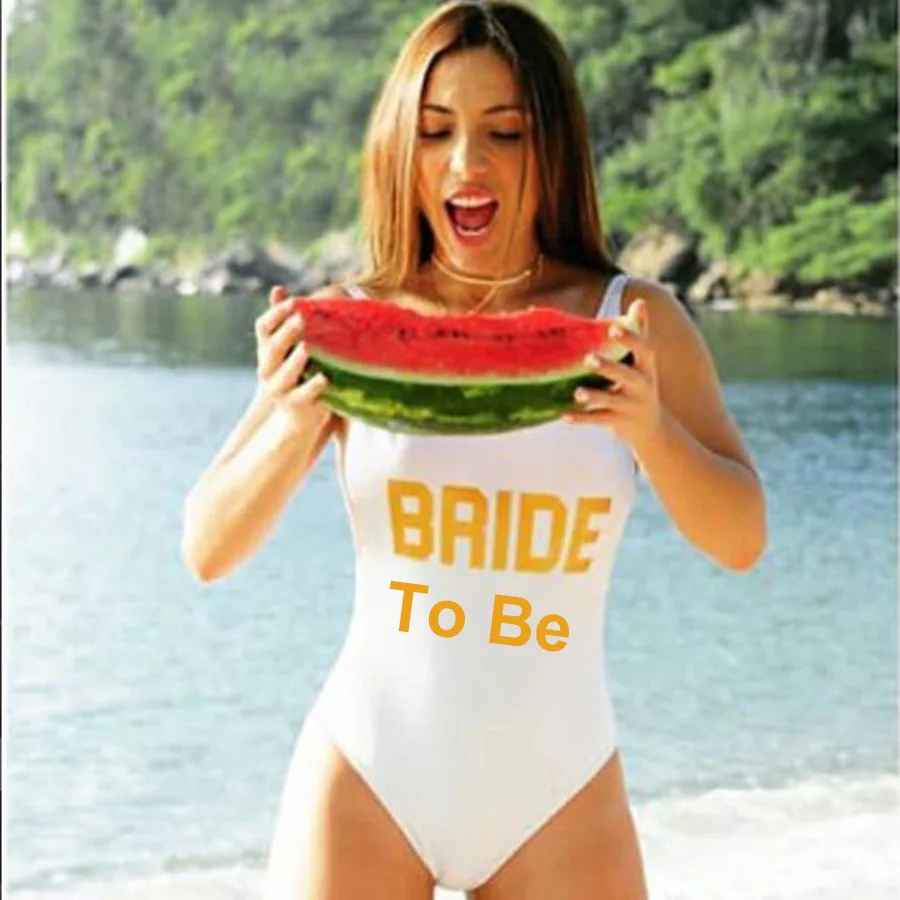 Пикантная одежда для плавания BRIDE TO Be с золотыми надписями Цельный купальник