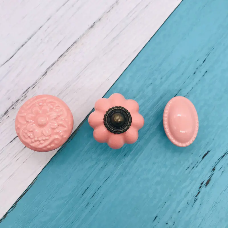 8 шт цветок рельеф искусство мебельная фурнитура ручки Кухонные шкафы двери