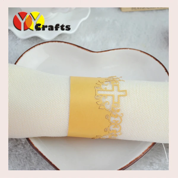 Золотое кольцо для салфеток Крещение крестины дизайн детского душа украшение