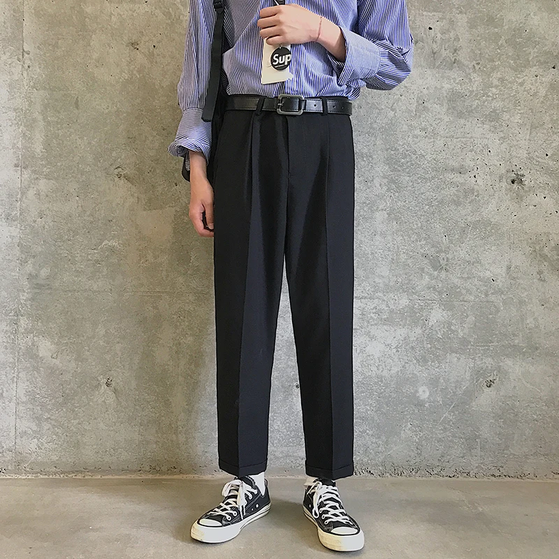 2019 мужские одноцветные повседневные Хлопковые Штаны для отдыха брюки в западном