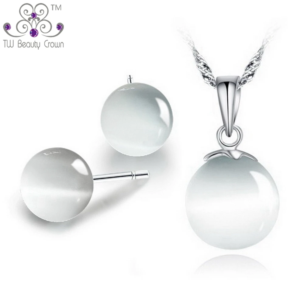 Настоящее серебро 925 пробы с камнем кошачий глаз подвески и ожерелья/серьги