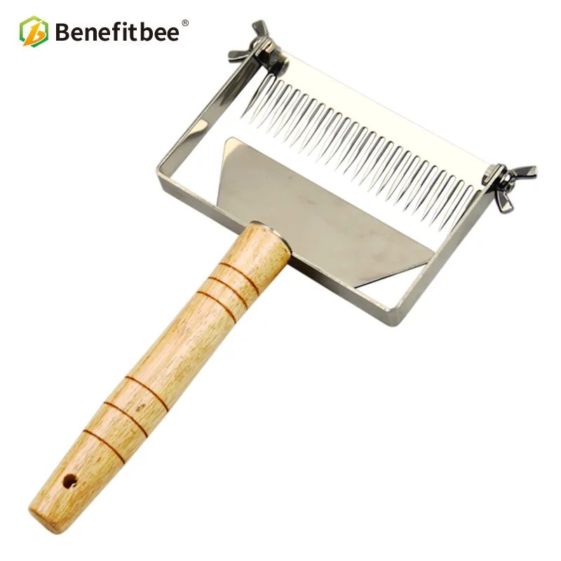 Benefitbee брендовый Регулируемый скребок для пчеловодства инструмент медовый нож из нержавеющей стали медовая расческа инструменты для отжима меда