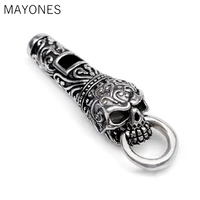 real 925 silver whistle pendant 100 pure s925 solid thai silver trendy skull pendants for men jewelry making free shipping