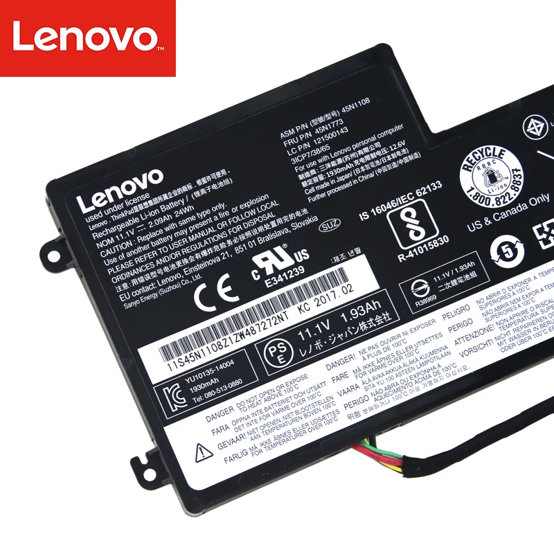 Оригинальный аккумулятор для ноутбука Lenovo ThinkPad T440 T440S T450 T450S X240 X250 X260 X270 45N1110 45N1111