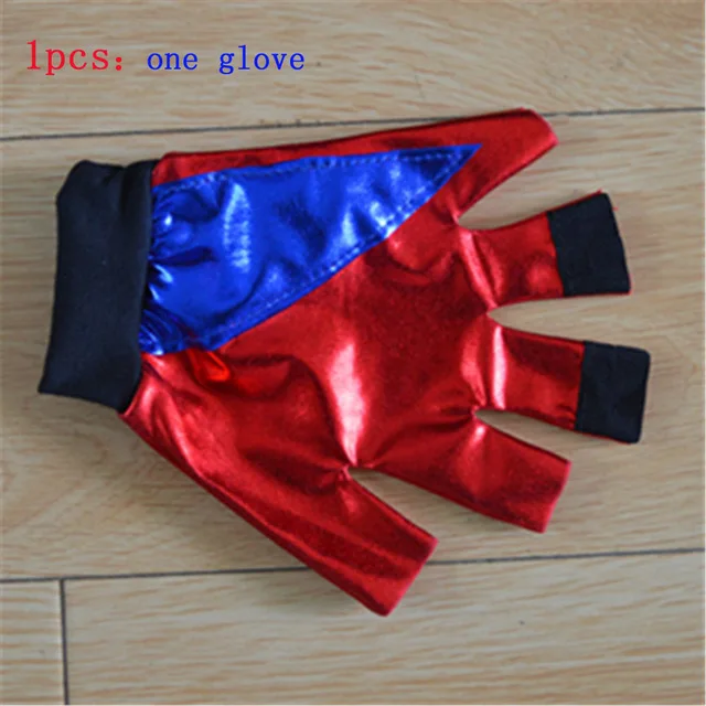 gloves Отряд Самоубийц Харли Квинн косплей костюм футболка пальто куртка набор аксессуаров Серьги Воротник браслет пояс Golve - Цвет: gloves
