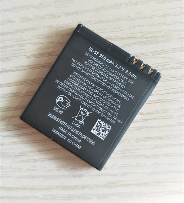 АЗК Новый 950MmAh Батарея BL-5F BL 5F для Nokia N78 6290 N93i N95 N96 N98 E65 6210 Navi 6710N X5-00 X5-01 C5-01 N72 |