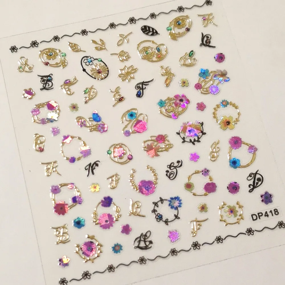 

Newest DP411 3d nail sticker decals Korea style rhinestones DIY decorations tools for nail tips