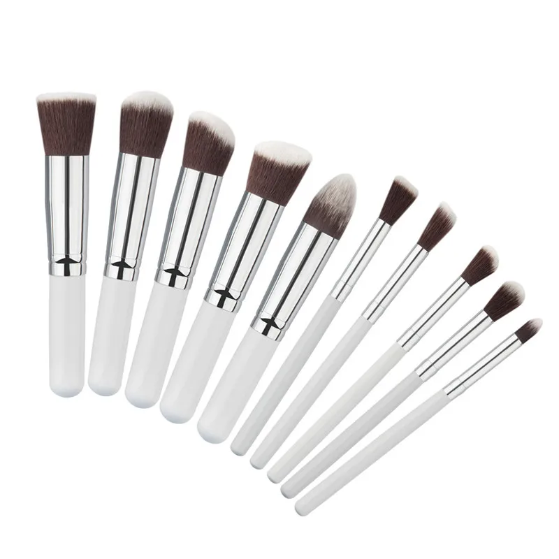 MIN WY 10 шт Профессиональный минимальный набор кистей для макияжа Maquiagem beauty Foundation порошок тени для век Косметика Кисти для макияжа кисть Кабуки инструмент - Handle Color: MIN WY