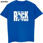 Футболка мужская с коротким рукавом, рубашка с принтом рок-музыки, группы Queen We Will Rock You, уличная одежда, лето