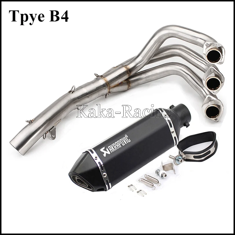 Type B4 Мотоцикл Полный выхлопной системы заголовок передней трубы Akrapovic глушитель для YAMAHA MT09 FZ09 fzFZ-09- XSR900 - Цвет: Type B4