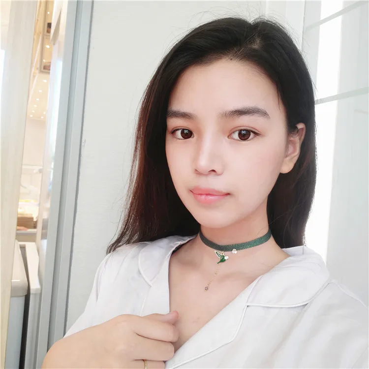 Doreen Box, новая мода, зеленая лента, овца, птица, сплав, подвеска, колье, ожерелье для женщин, вечерние, Клубные, короткая цепочка на ключицы, ювелирное изделие