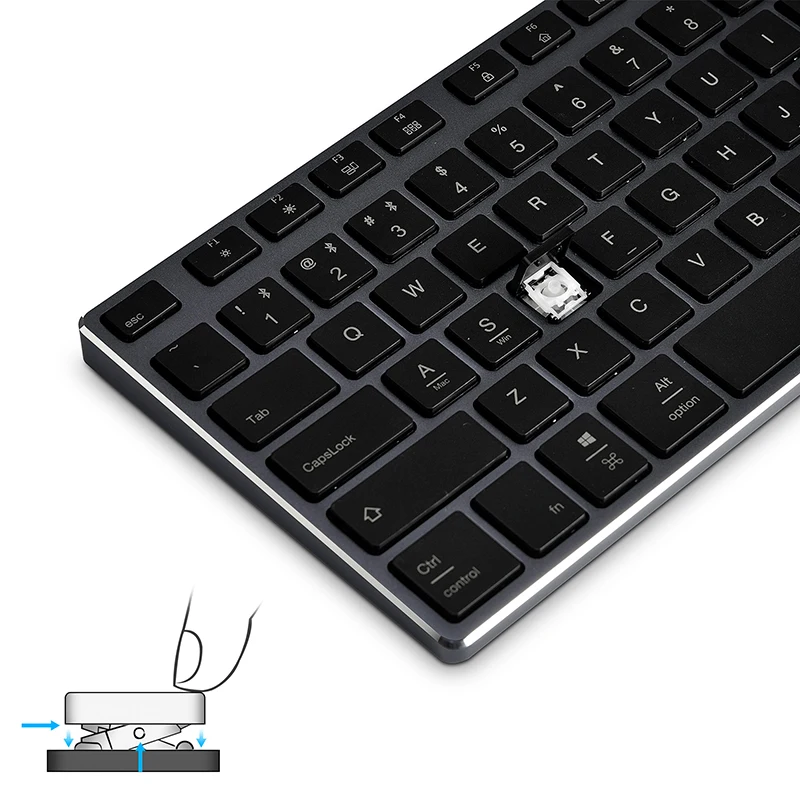 Ajazz AK3.1 ультра тонкая Bluetooth клавиатура 78 клавиш перезаряжаемая эргономичная