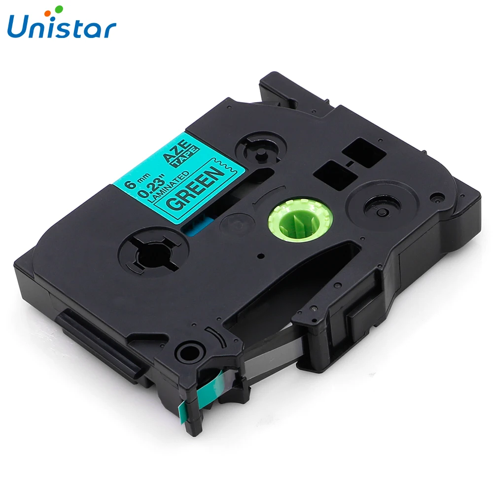 Unistar 5 шт. P-touch Tape 6 мм x 8 м (1/4 x26 &quot) Совместимость с Brother TZe черный на зеленом TZ-711 TZe-711
