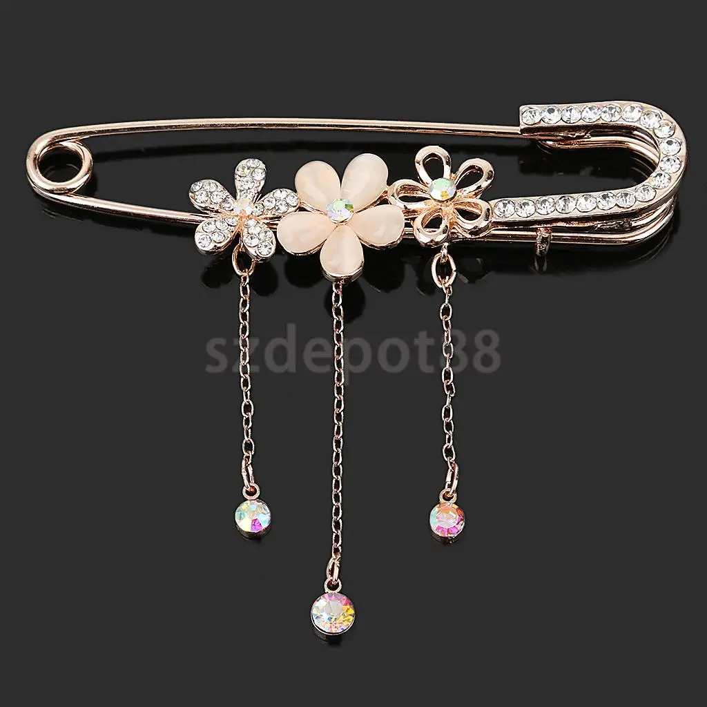 Женские Стразы Металлическая Булавка для килта Хрустальная брошь в виде цветка