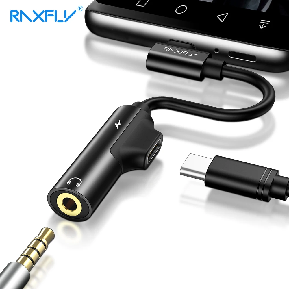 RAXFLY 2 в 1 usb type C до 3 5 мм аудио адаптер для наушников Зарядка звонков музыка AUX