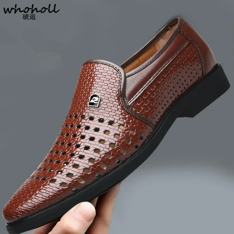 

WHOHOLL Men Shoes Luxury Brand Genuine Leather Casual Driving Oxfords Shoes Men Loafers Moccasins Italian Shoes for Men Flats