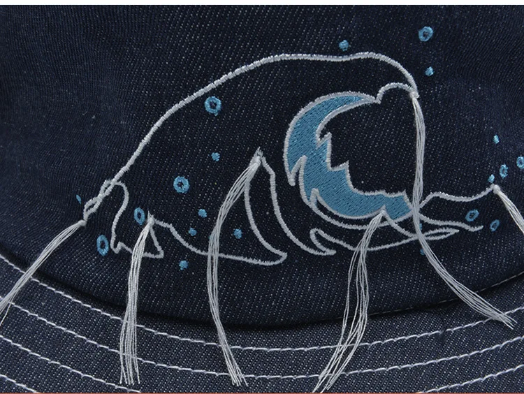 Вышитая Рыбацкая шляпа Панама для рыбака Мужские Женские шапки наружный летний