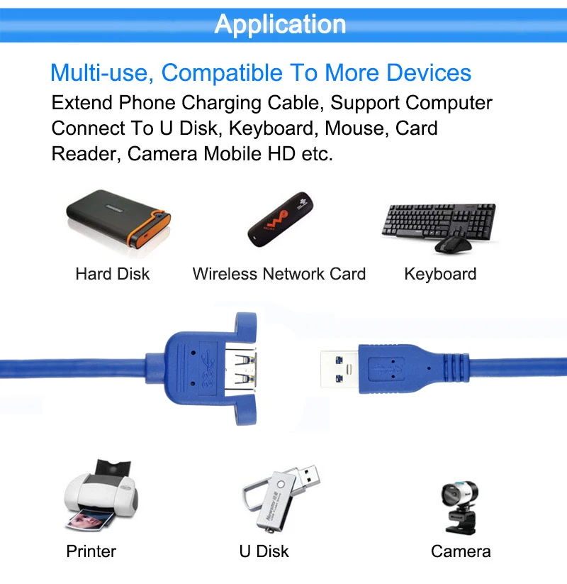 EGRINCY USB3.0 кабель-удлинитель USB 3,0 кабель для синхронизации данных с винтовым креплением на панель для настольный компьютер, принтер, жесткий диск