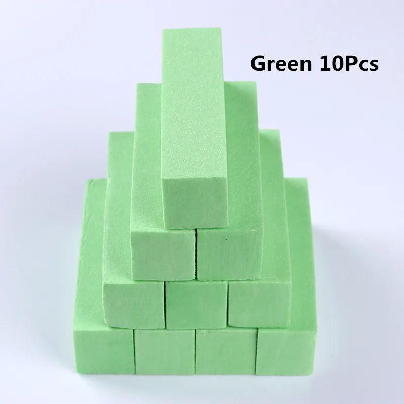 Ur Sugar 12 мм 180/240 зернистость пилка для ногтей буферная шлифовальная Губка шлифовальная полировка бар Маникюр Педикюр дизайн ногтей набор инструментов - Цвет: Green 10pcs