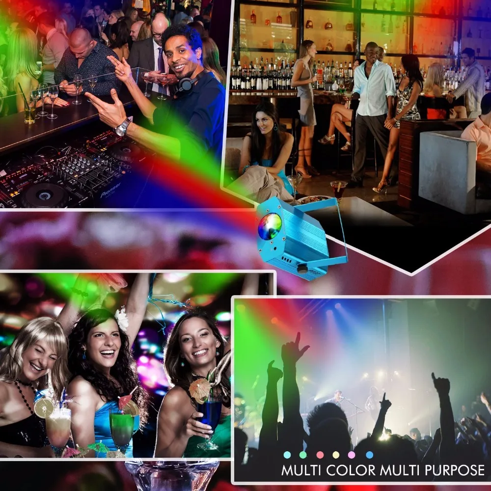 Светодиодный DJ сценический светильник RGB водяная рябь лазерный проектор светильник с дистанционным управлением автоматическая вспышка звуковая активация функция для дискотеки