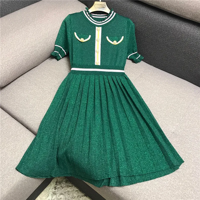 Роскошное дизайнерское Брендовое трикотажное платье для женщин повседневное