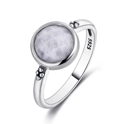 Moonstone Nasiya Элегантные Простые Кольца с лунным камнем для женщин 925 серебряные ювелирные изделия из лунного камня Повседневная жизнь свадьба юбилей помолвка подарки - Цвет камня: Moonstone