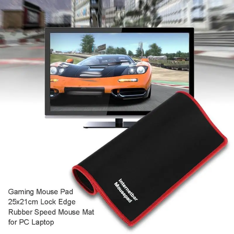 Лидер продаж игровой коврик для мыши 25*21 см черный красный резиновый скоростной