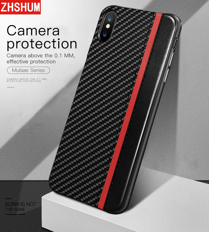 Роскошный чехол из углеродного волокна для Iphone XS MAX XR X 8 7 Plus 6s 6 бампер задняя