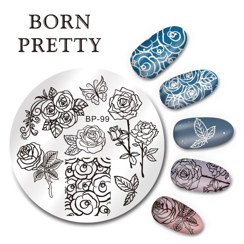 BORN PRETTY штамповка для ногтей шаблон бабочка цветок серии Сделай Сам изображение