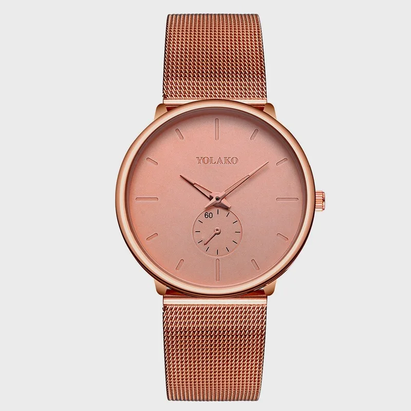 RoseGold Новинка, модные мужские часы, кварцевые, повседневные, минимализм, мужские, повседневные, из нержавеющей стали, с сетчатым ремешком, ультра тонкие, деловые, наручные часы, часы в подарок, Relogio Masculion - Цвет: RoseGold