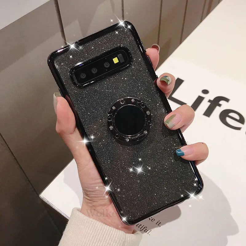 Блестящий Алмаз чехол для samsung Galaxy A50 кольцо крышки для samsung S10E S10 Plus m10 M20 M30 a10 A40 A50 A60 A70 A30